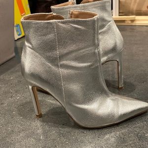 Silver Stilletto Booties